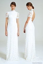 Load image into Gallery viewer, Collette Dinnigan &#39;Snowflake&#39; size 0 sample wedding dress front/back views on model
