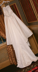 Demetrios 'RN 98249' size 10 used wedding dress back view on hanger