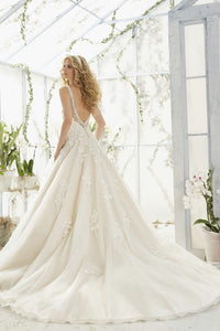 Mori Lee '2811' size 12 used wedding dress back view on model