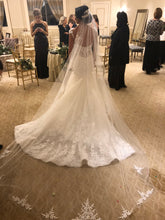 Load image into Gallery viewer, Eve of Milady &#39;Amalia Carrara&#39; size 12 used wedding dress back view on bride
