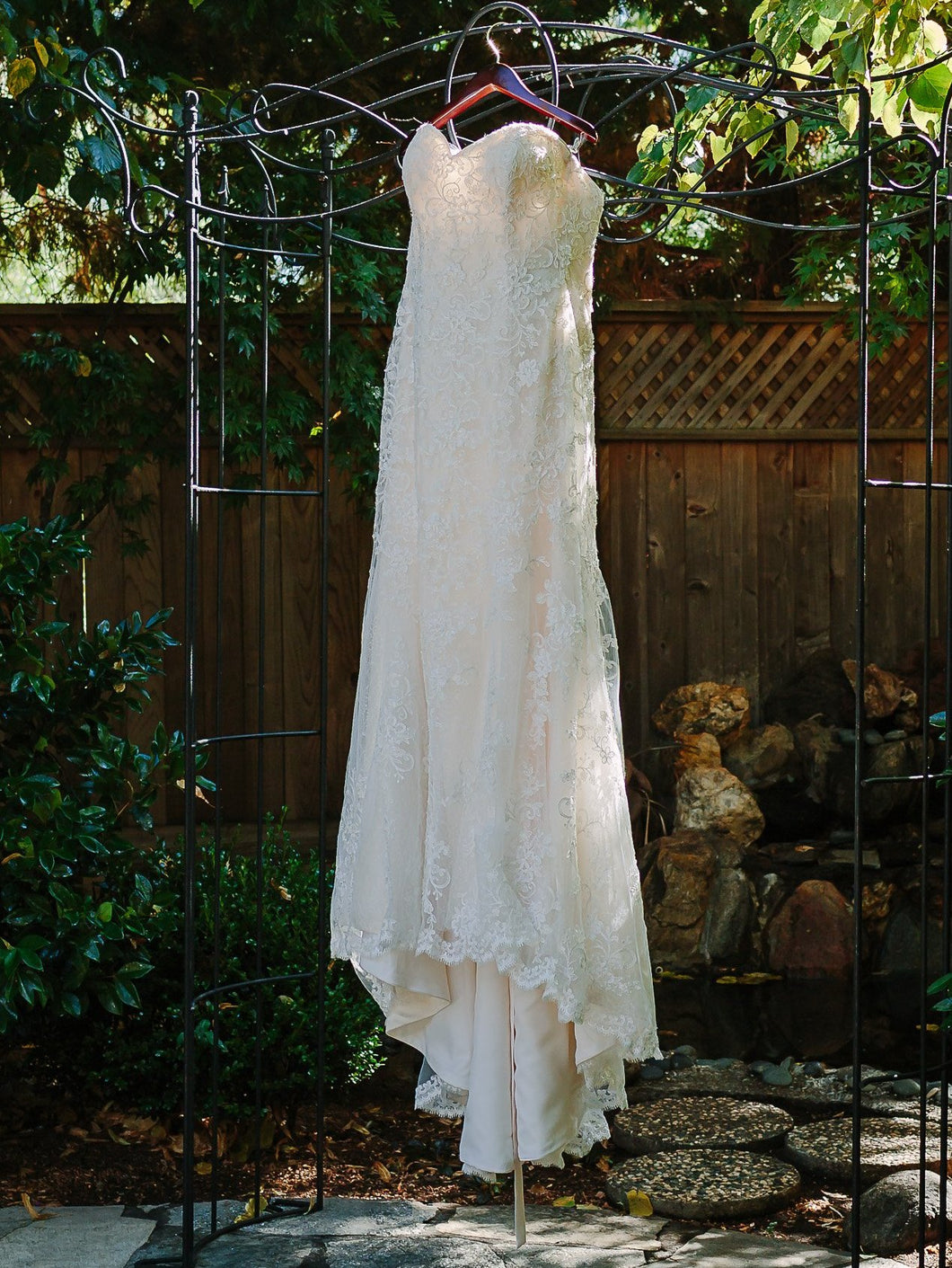 Maggie Sottero 'Marigold' size 12 used wedding dress front view on hanger
