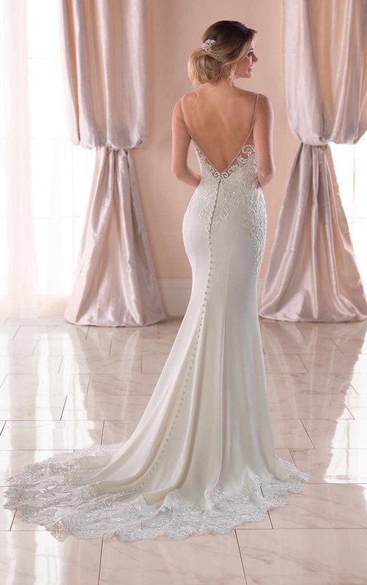 Stella York 'Sexy Beach' size 10 new wedding dress back view on model