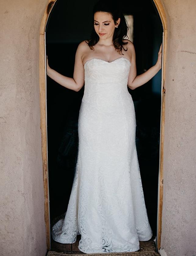 Sareh Nouri 'Marigold' size 12 used wedding dress front view on bride