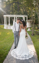 Load image into Gallery viewer, Stella York &#39;Sexy Beach&#39; size 10 used wedding dress back view on bride
