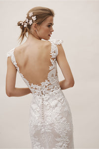 BHLDN 'Milano' size 8 used wedding dress back view on model