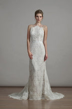 Load image into Gallery viewer, Lian Carlo&#39; 6885&#39; size 10 used wedding dress front view on model
