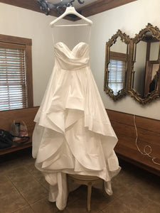 Hayley Paige 'Apollo' size 8 used wedding dress front view on hanger