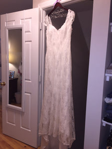 Sweetheart 'Mermaid' size 14 used wedding dress front view on hanger