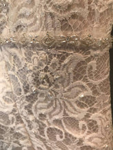 Load image into Gallery viewer, Davids Bridal &#39; Beaded Lace Trumpet&#39; size 10 new wedding dress close up of fabric
