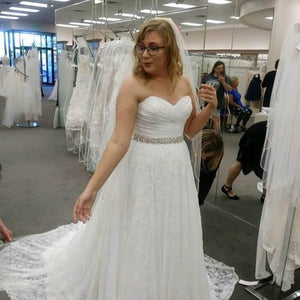 Davids Bridal 'Soft Ivory' wedding dress size-12 NEW
