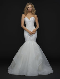 Hayley Paige 'Reece' size 6 sample wedding dress front view on model