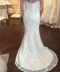 Modern Trousseau 'Demi' size 8 used wedding dress back view on bride