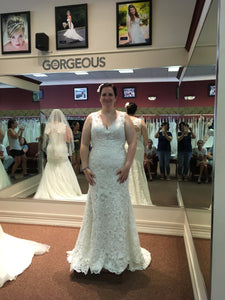 Maggie Sottero 'Rebecca Ingram Hope' size 14 used wedding dress front view on bride