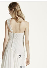 Load image into Gallery viewer, David&#39;s Bridal &#39;Beaded and Sequined&#39; size 14 used wedding dress back view on model
