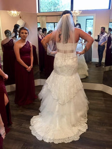 David's Bridal 'Na' wedding dress size-12 PREOWNED