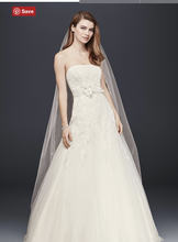 Load image into Gallery viewer, David&#39;s Bridal &#39;Strapless Tulle&#39; size 10 new wedding dress front view on model
