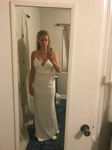 Badgley Mischka 'At Last' size 6 new wedding dress front view on bride