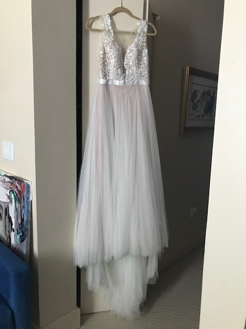 Wtoo 'Marnie' size 0 used wedding dress front view on hanger