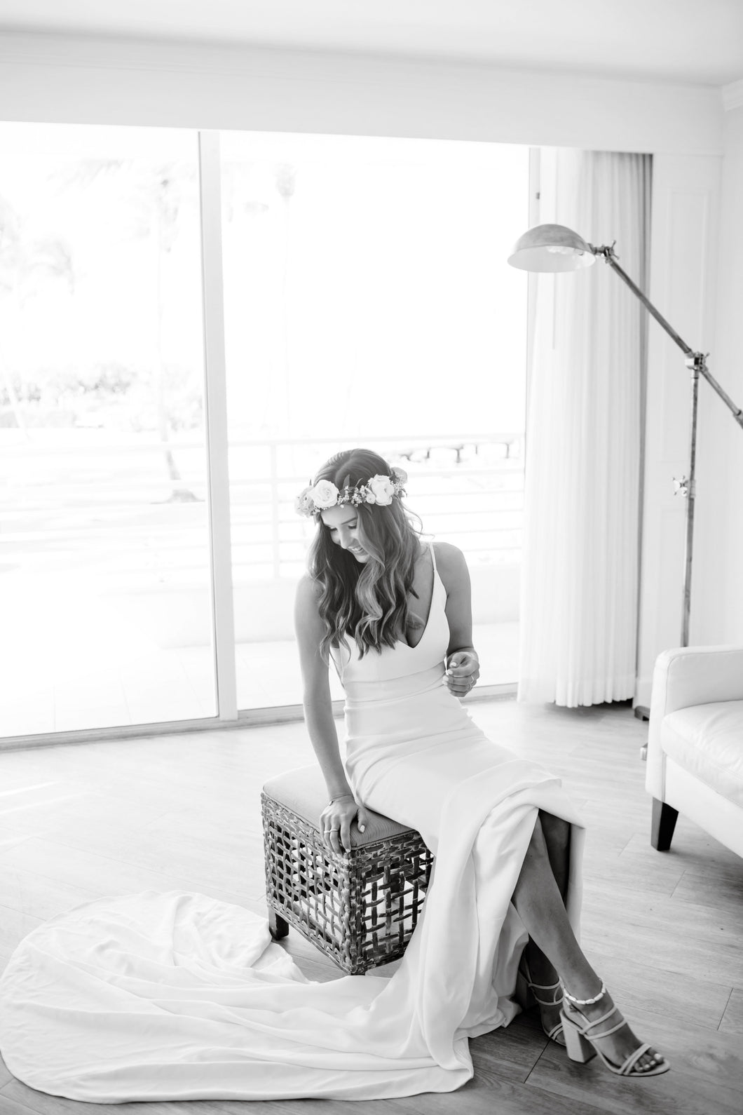 Alyssa Kristin 'Emery' size 0 used wedding dress front view on bride
