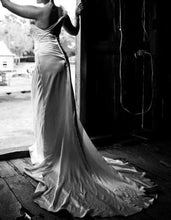 Load image into Gallery viewer, Ella &#39;One Shoulder&#39; size 6 used wedding dress side view on bride
