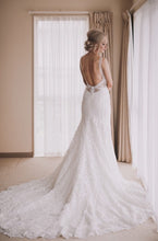 Load image into Gallery viewer, Made With Love &#39;Danni&#39; size 4 used wedding dress back view close up on bride
