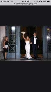 Carolina Herrera 'Josefina' size 4 used wedding dress front view on bride
