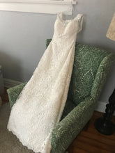 Load image into Gallery viewer, Custom &#39;DK&#39; size 10 new wedding dress side view on hanger
