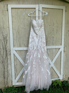 Essence Of Australia 'Moscato 6257' size 6 used wedding dress front view on hanger