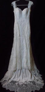 Casablanca '2215' size 10 used wedding dress front view on hanger