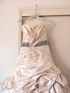 Maggie Sottero 'Calista' size 8 used wedding dress front view on hanger