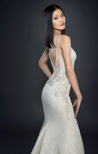 Lazaro '3715' size 6 new wedding dress side view on model