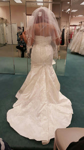 David's Bridal 'Rhinestone' size 16 new wedding dress back view on bride