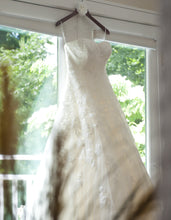 Load image into Gallery viewer, Pronovias &#39;Alcanar&#39; size 2 used wedding dress front view on hanger
