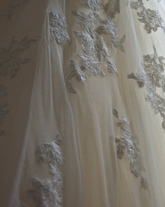 Pronovias 'Alcanar' size 2 used wedding dress close up view of material