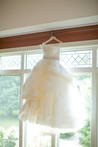 Vera Wang 'Katherine' size 8 used wedding dress front view on hanger