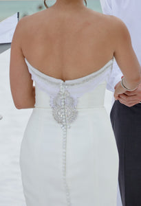 Cristiano Lucci 'Lana' size 2 used wedding dress back view on bride