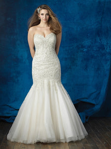 Allure Bridals 'Unforgettably Chic' size 24 used wedding dress front view on model