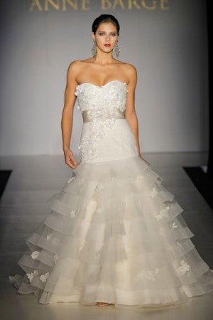 Anne Barge Devereaux Ball Gown with 3D Flowers Wedding Dress - Anne Barge - Nearly Newlywed Bridal Boutique - 1