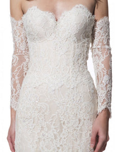 Olia Zavozina 'Anya' size 2 used wedding dress front view on model