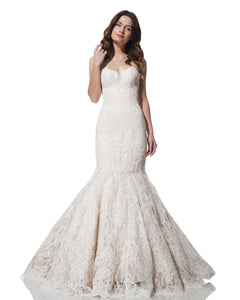 Olia Zavozina 'Anya' size 2 used wedding dress front view on model