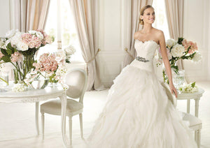 Pronovias 'Benicarlo' Strapless Corset Wedding Gown - Pronovias - Nearly Newlywed Bridal Boutique - 3
