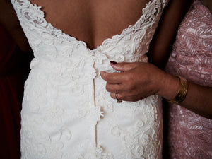 Casablanca '2155' size 10 used wedding dress back view bride