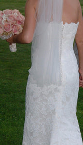 Stewart Parvin 'Spellbound' size 6 used wedding dress back view on bride
