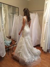 Load image into Gallery viewer, Casablanca &#39;Celebrate Forever&#39; size 2 sample wedding dress back view on bride
