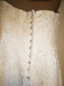 Michelle Roth Mermaid Alencon Lace Wedding Dress - Michelle Roth - Nearly Newlywed Bridal Boutique - 3