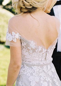 Mira Zwillinger 'Custom' size 4 used wedding dress back view on bride