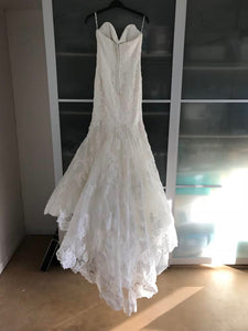 La Soie Bridal 'Caroline' size 10 used wedding dress back view on hanger