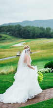 Load image into Gallery viewer, Watters &#39;Meri Beaded&#39; size 6 used wedding dress side view on bride
