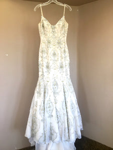 Stephen Yearick 'Couture' size 2 used wedding dress front view on hanger