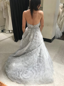 Jim Hjelm '8760' size 2 sample wedding dress back view on bride